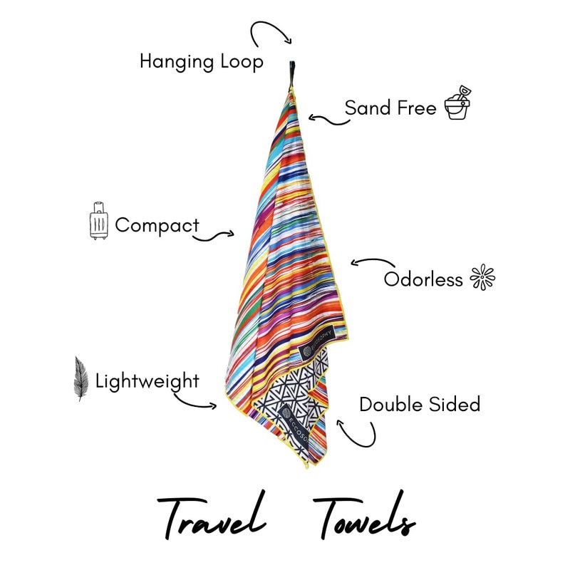 ECCOSOPHY Microfiber Beach Towel -Sand Free Towels are Quick Dry, Light Weight, Super Absorbent-Perfect Pool, Travel, Cruise, Camping Essentials-Oversized Extra Large for Adults (Key West) - Image 4